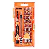 Multi-magnetic screwdriver: 63 in 1 precision screwdriver set is designed to repair all popular laptops, phones, game consoles and other electronic products. The kit contains 56 different drill bits, these bits are made of chrome vanadium steel, with...